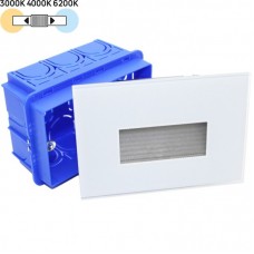 Φωτιστικό Χωνευτό Ορθογώνιο LED 4W 230V CCT Γυάλινο IP66 Έμμεσου Φωτισμού Λευκό 3-91050